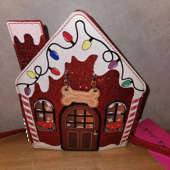 Betsey Johnson Bags Betsey Johnson Gingerbread Christmas Holiday House Crossbody Handbag Poshmark